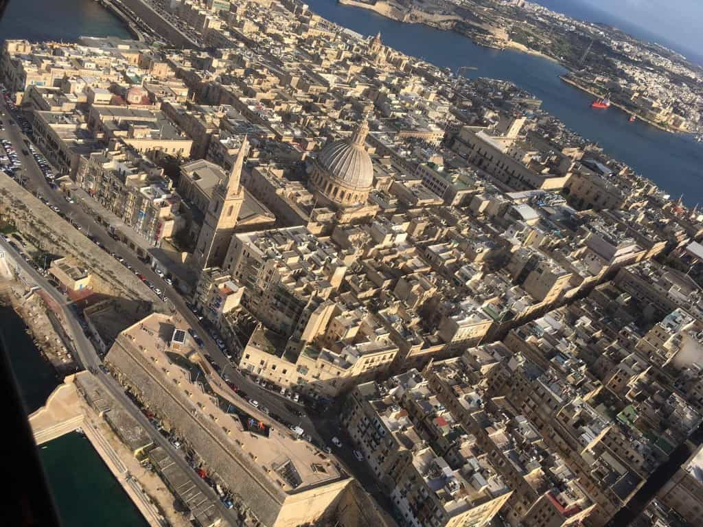 aerial shot valletta malta